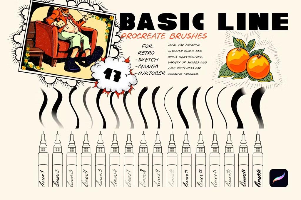 Procreate Brushes Basic Line