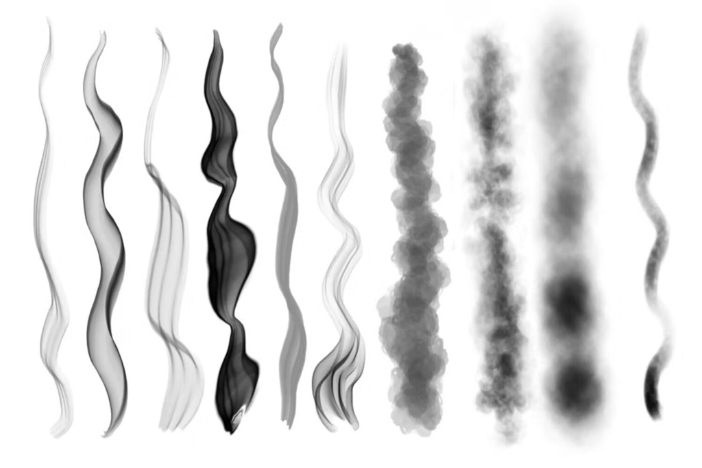 10 Smoke Brushes Procreate