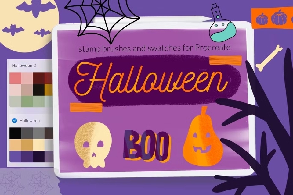 Procreate: Halloween Stamps Brushes
