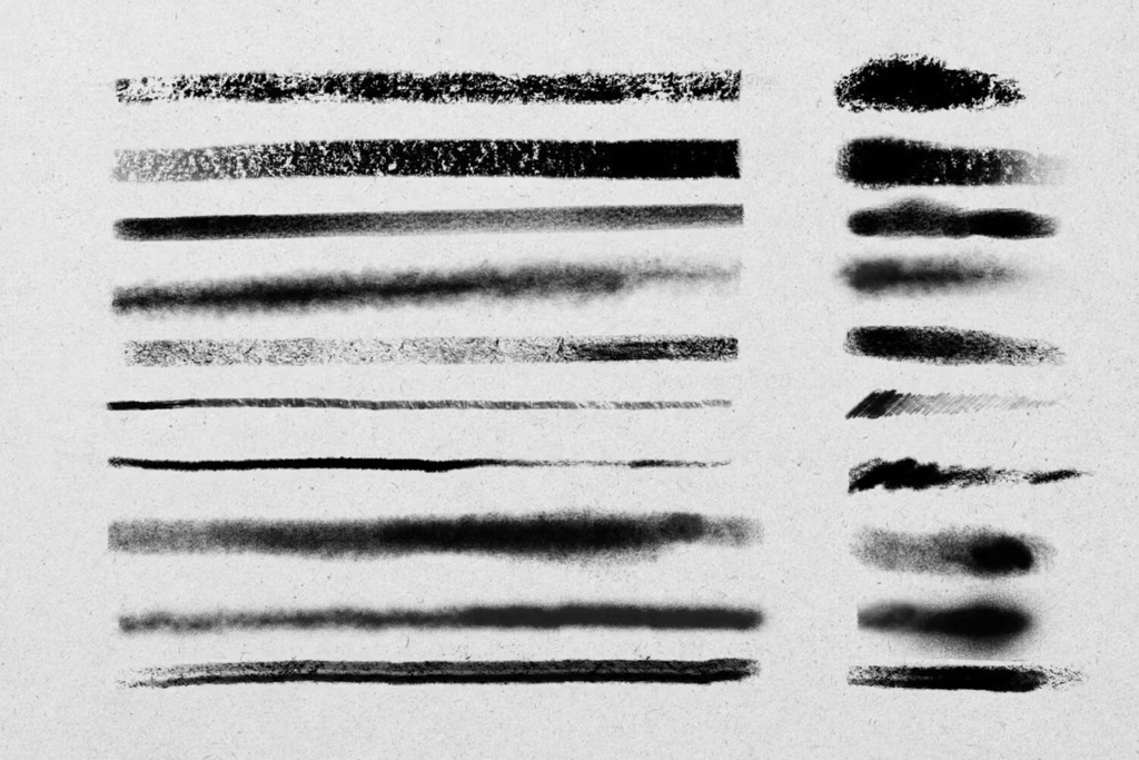 10 Charcoal Brushes Procreate