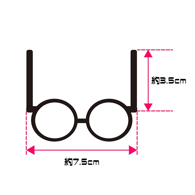 ハートフレームめがね-M(約12cmぬいぐるみ用)