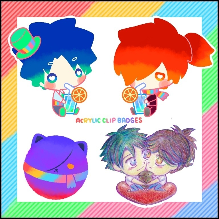 ☆ぐだおと以蔵さんアクリルクリップバッヂ☆