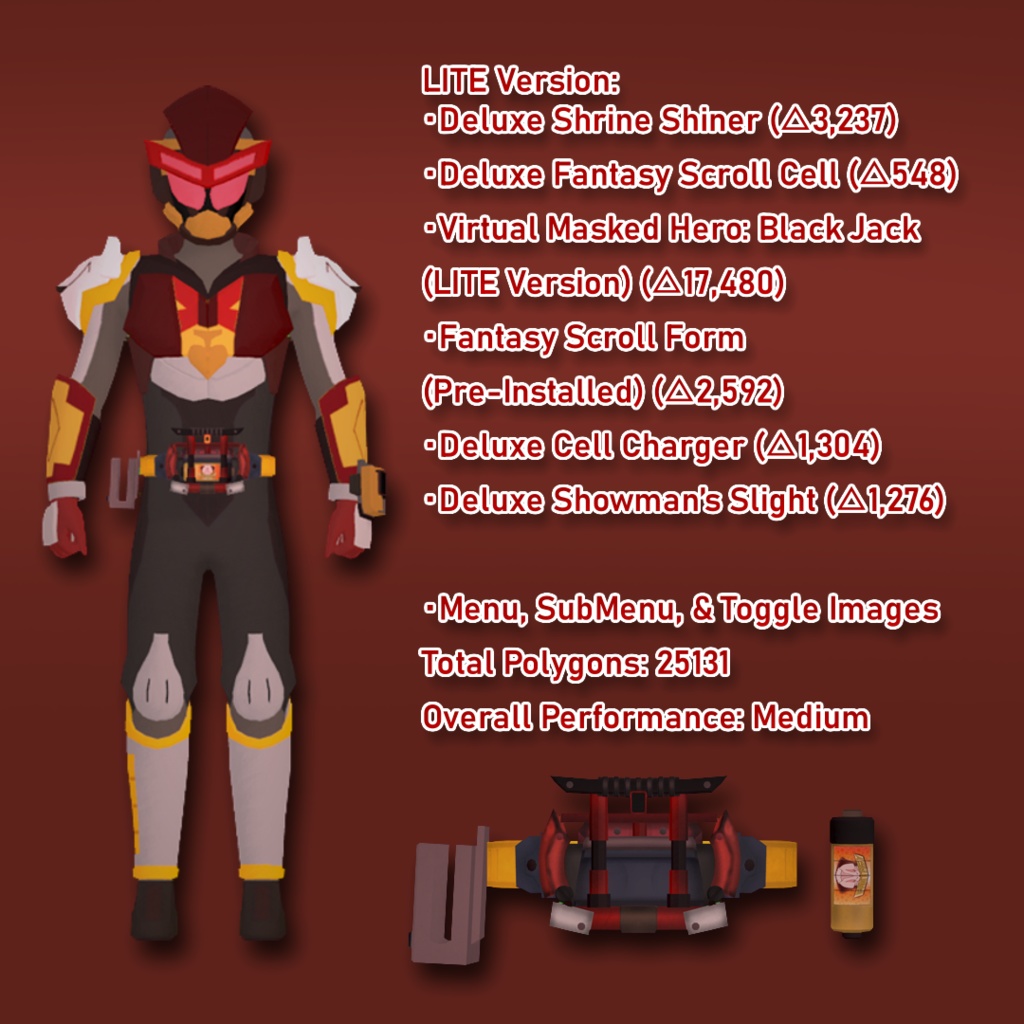 オリジナル3Dアバター 「VR仮面ヒーロー ブラック・ジャック」