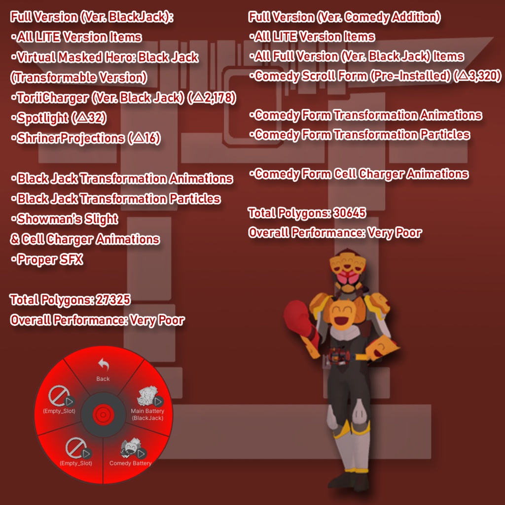 オリジナル3Dアバター 「VR仮面ヒーロー ブラック・ジャック」