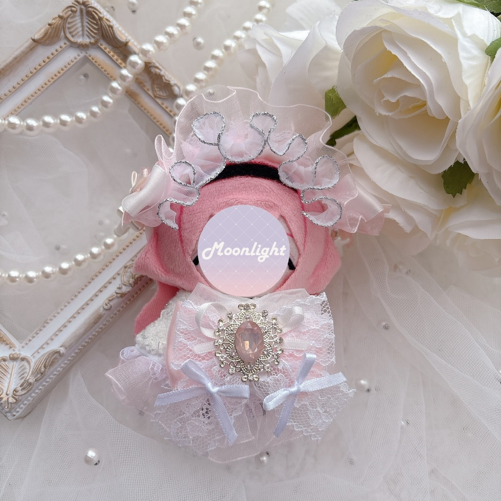 にじぱぺ用ぬい服　ピンク　ヘッドドレス＆ポンチョ