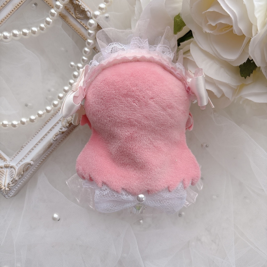 にじぱぺ用ぬい服 ピンク ヘッドドレス&ポンチョ