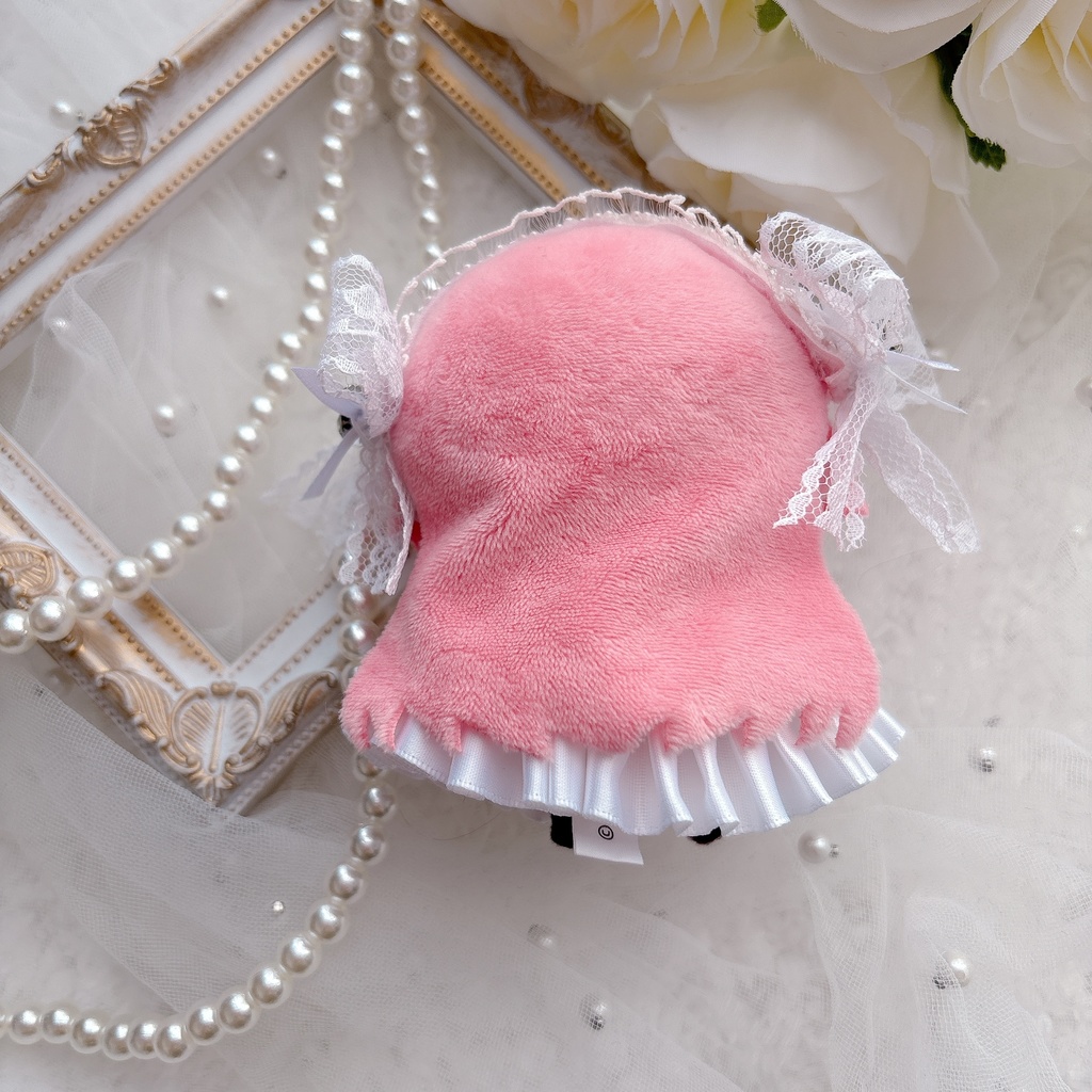 にじぱぺ用ぬい服 ピンク ヘッドドレス&ポンチョ