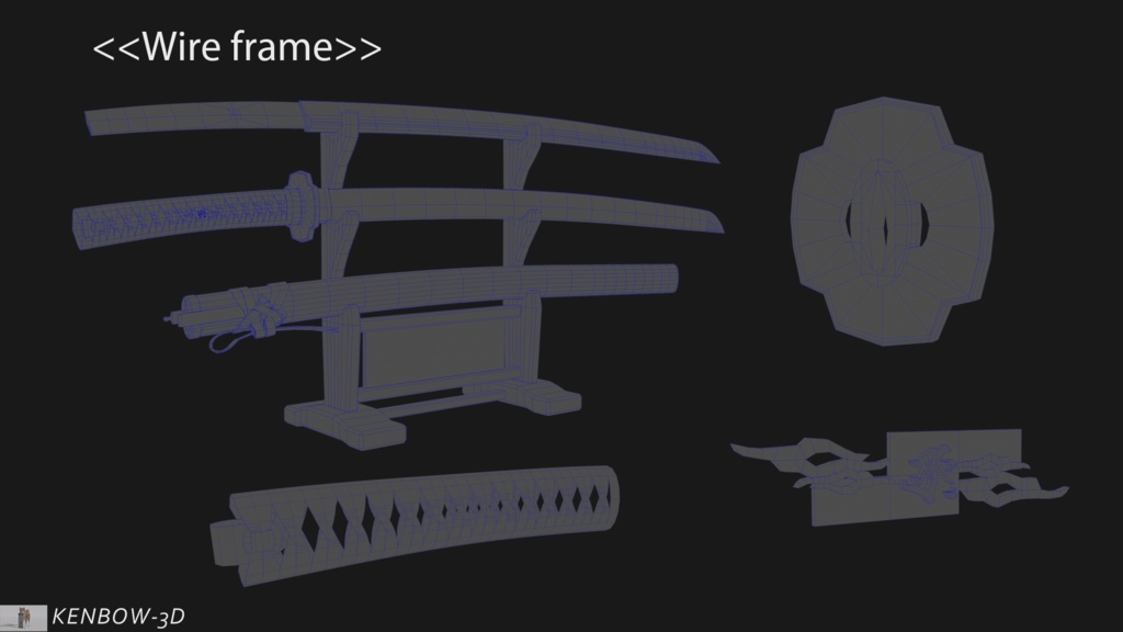 3Dモデル:打刀 神シリーズ 四神 白虎拵