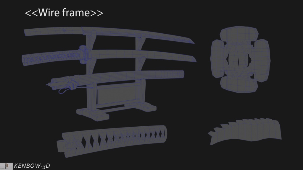 3Dモデル:打刀 神シリーズ 四神 青龍拵