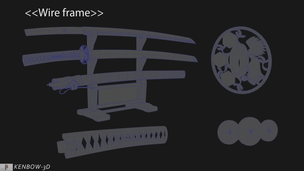 3Dモデル:打刀 神シリーズ 四神 朱雀拵