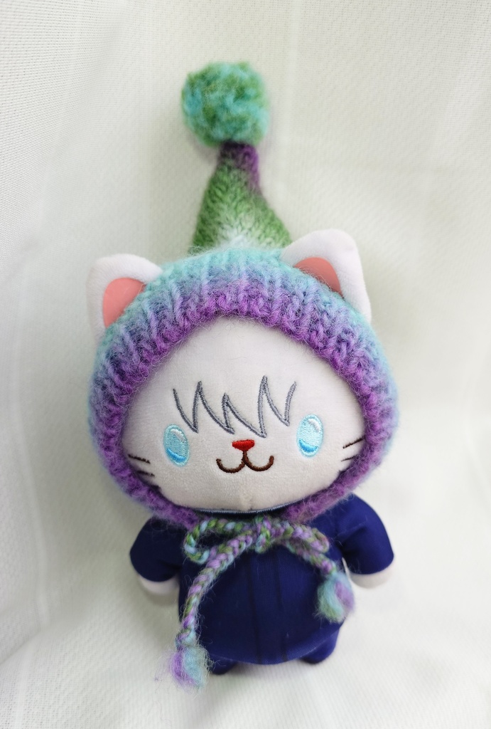ピクシーハット(with cat用)　水色紫グラデーション