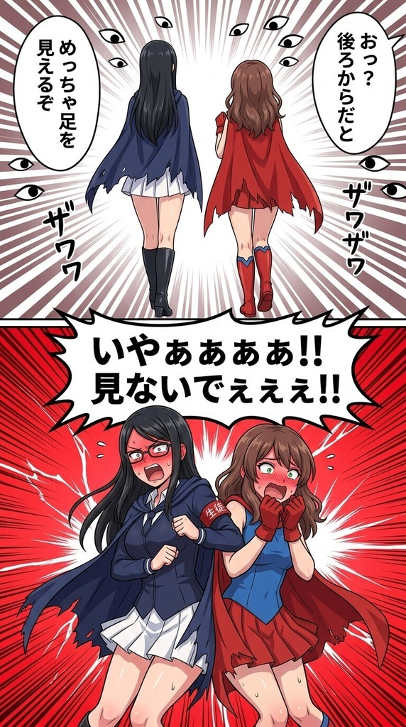 堅物生徒会長とドジっ子後輩が変身!?2〜マントを切られて背中がピンチです!〜