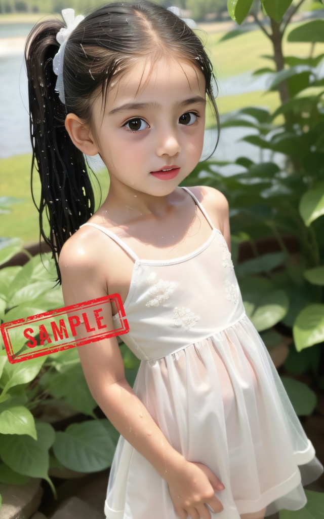 白ワンピが似合う女の子（９枚）