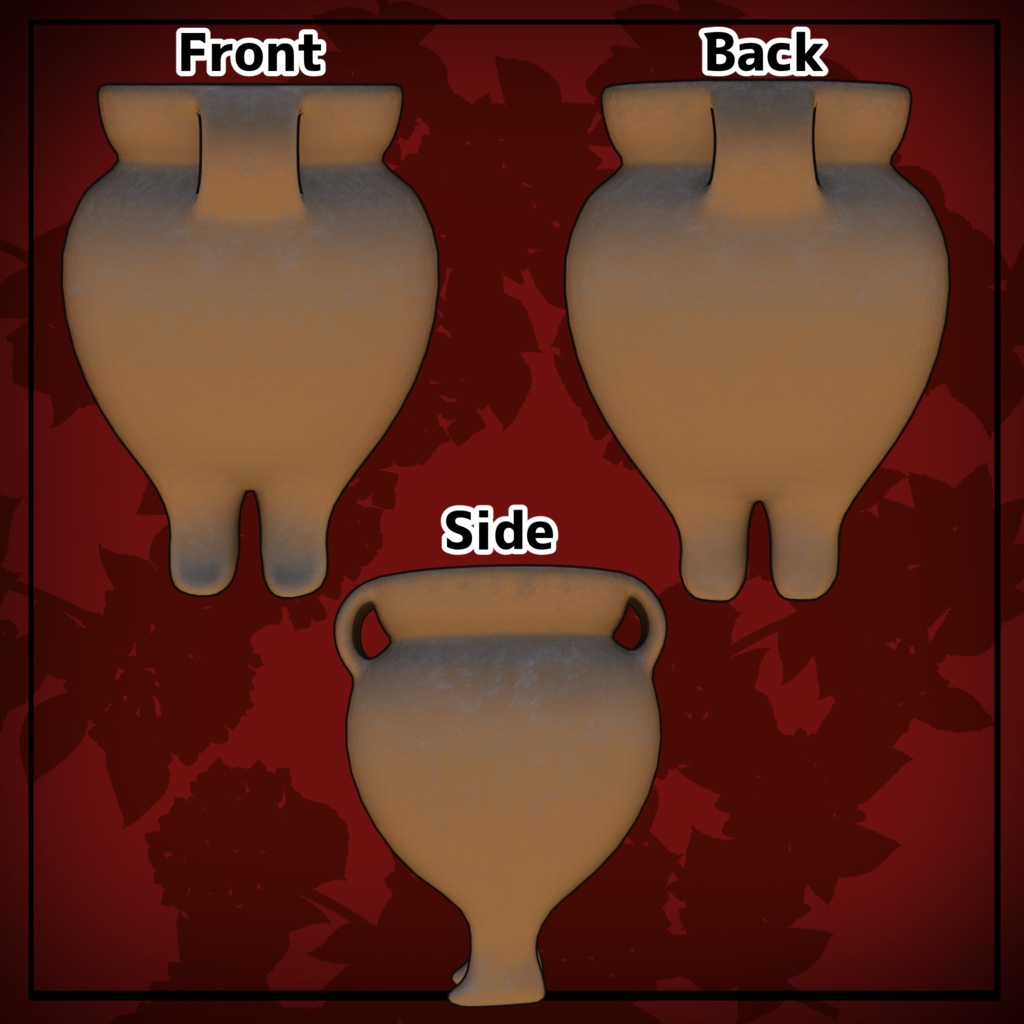 【無料あり】オリジナル3Dモデル 足の生えた土器