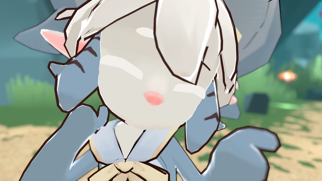 【VRChat向け3Dモデル】しゃーぷ族のもちもち女の子