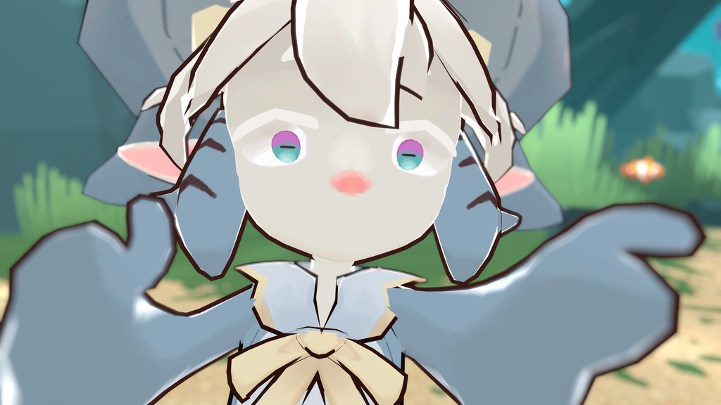 【VRChat向け3Dモデル】しゃーぷ族のもちもち女の子