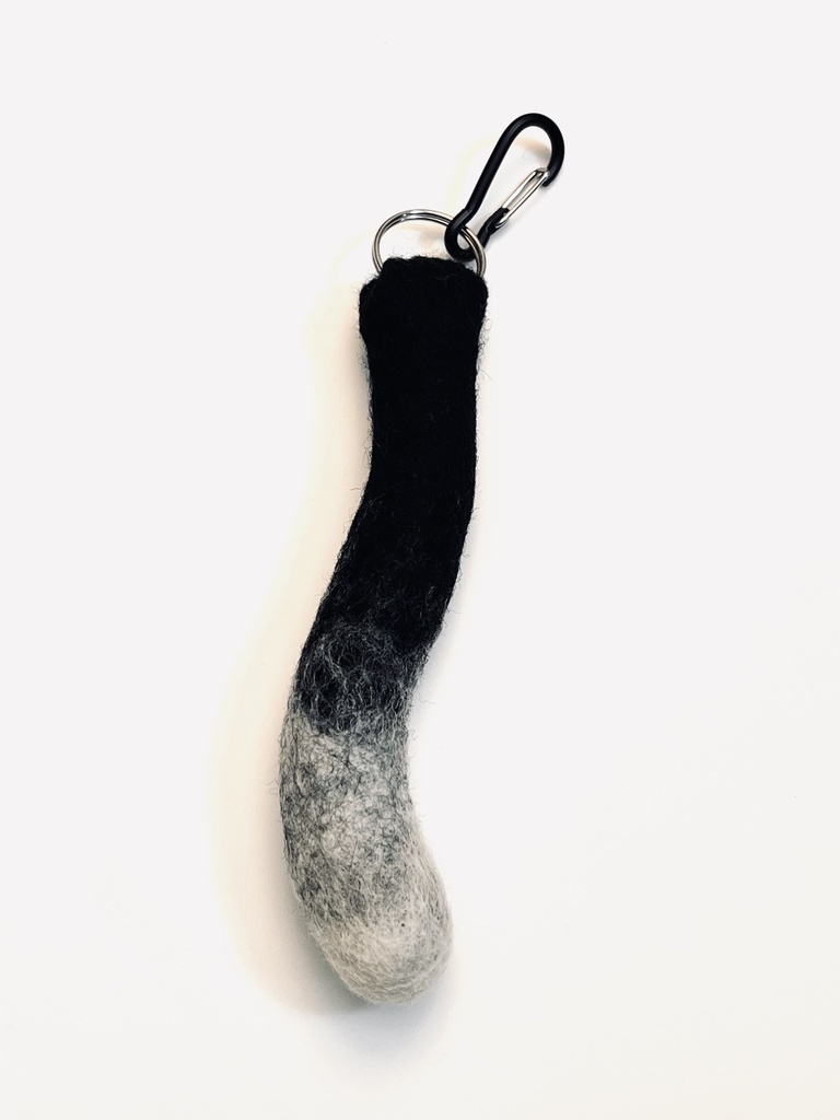 猫のしっぽストラップ(黒白B)