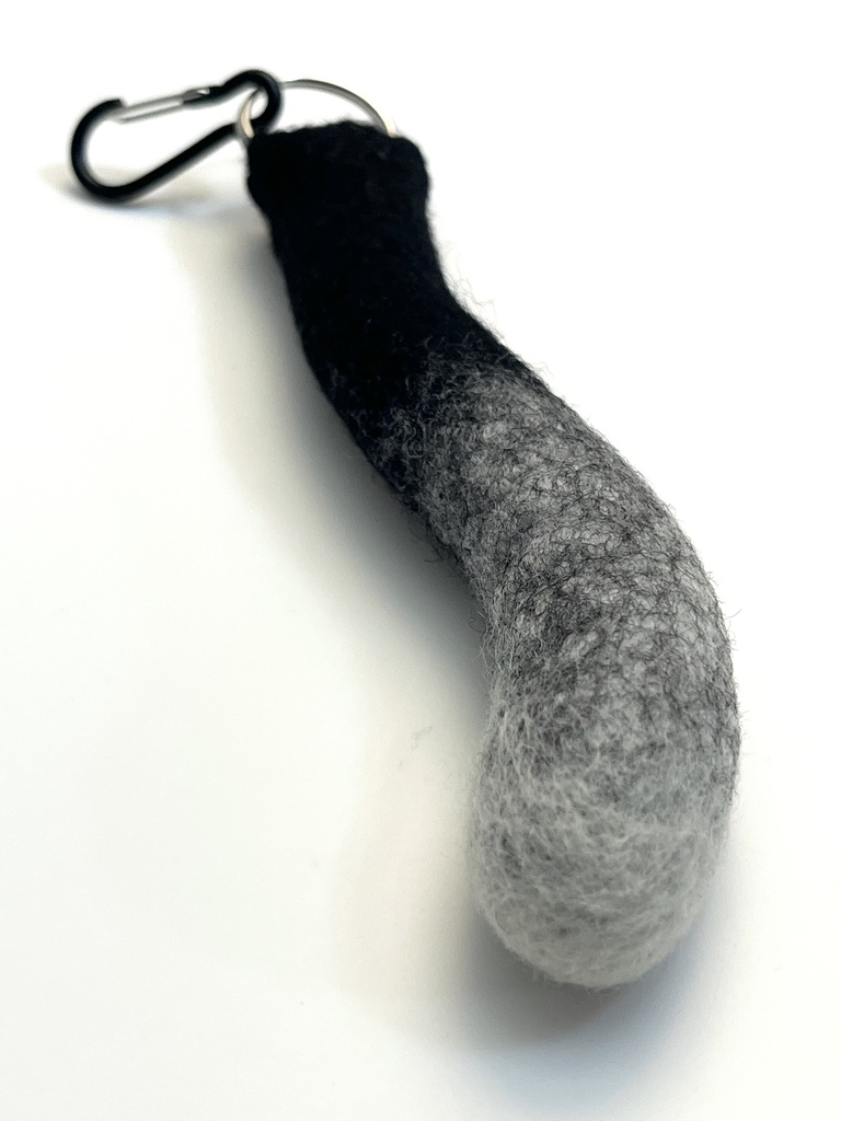 猫のしっぽストラップ(黒白B)