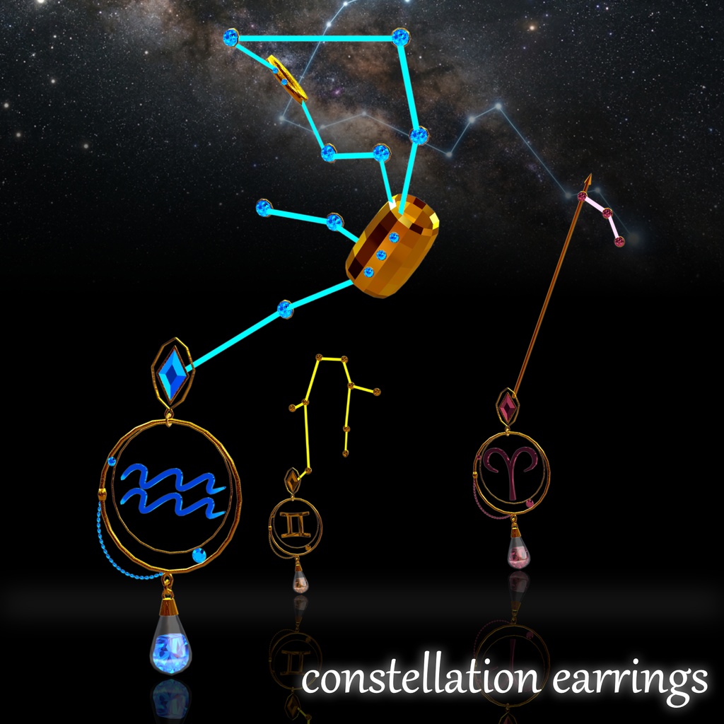 【発売記念セール】MA対応_星座ピアス(制作途中)