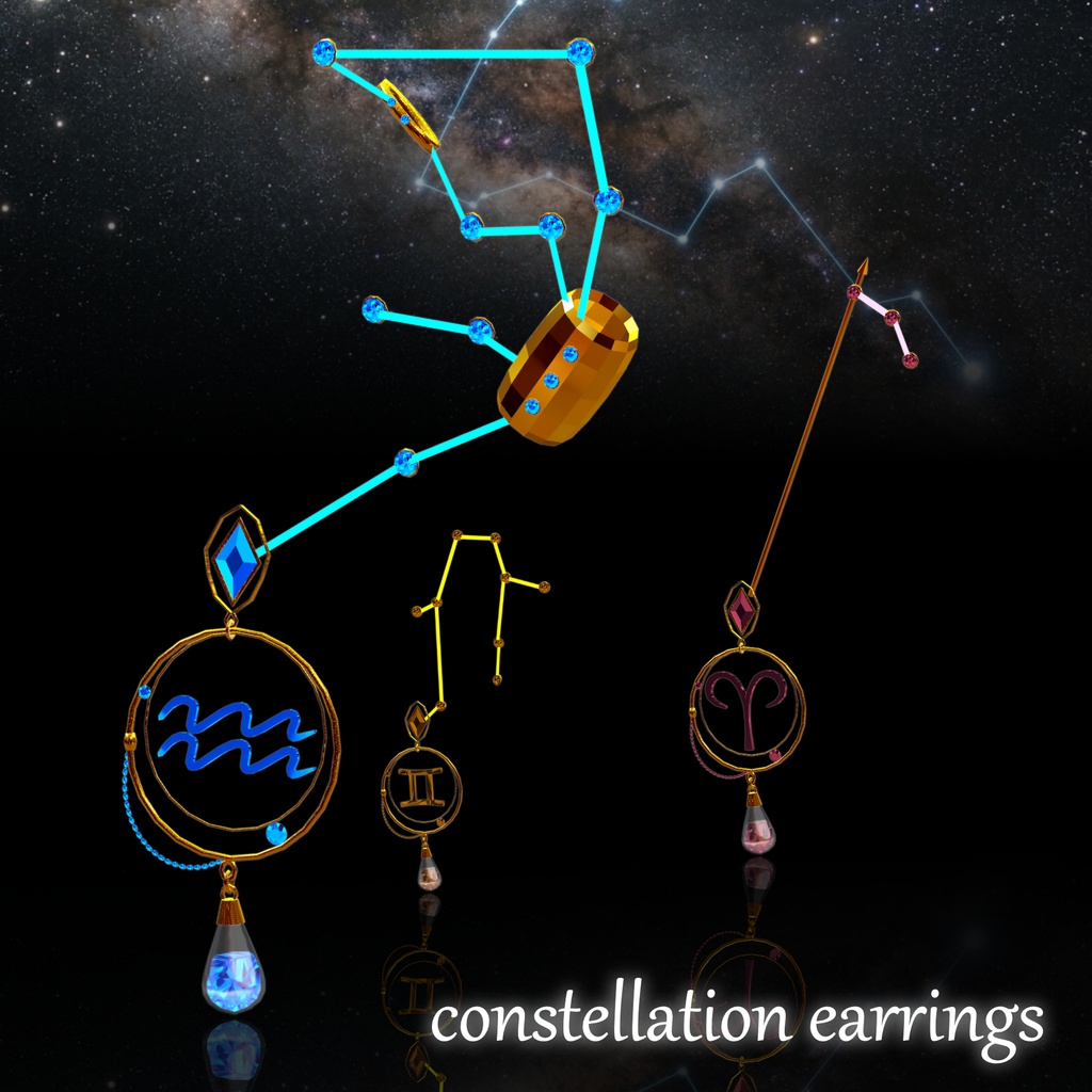 【半額セール実施中】MA対応：詠みのピアス - Constellation Earrings