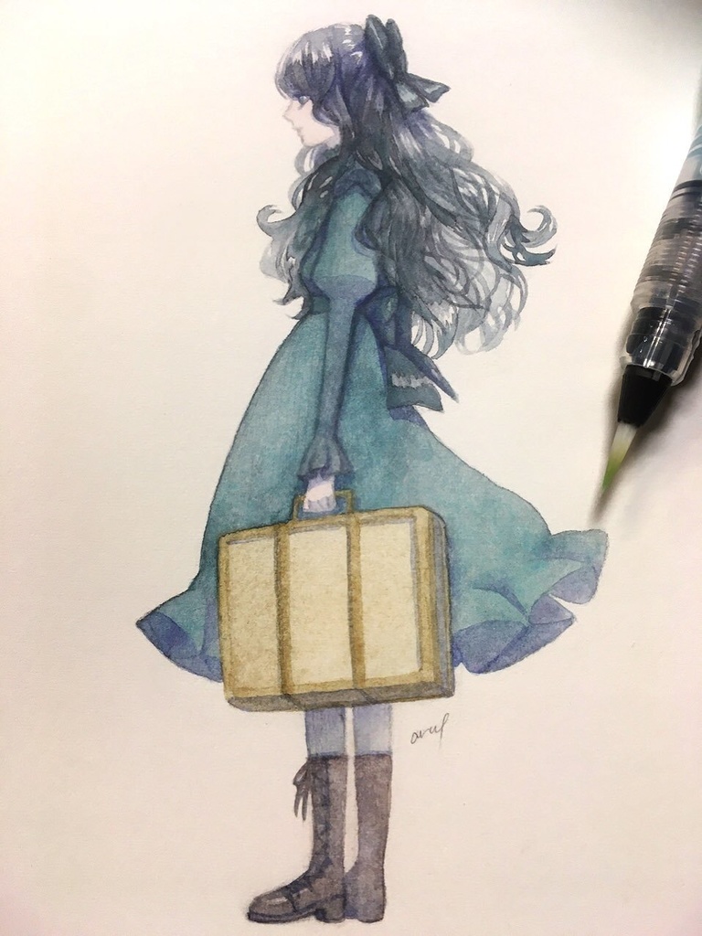 【創作】水彩原画 ただいま(COLORs 2023)