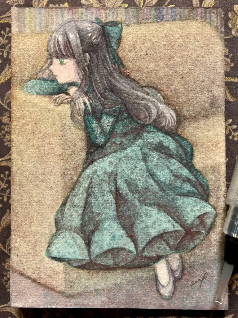 【創作】水彩原画ATC郷愁（通販新作）