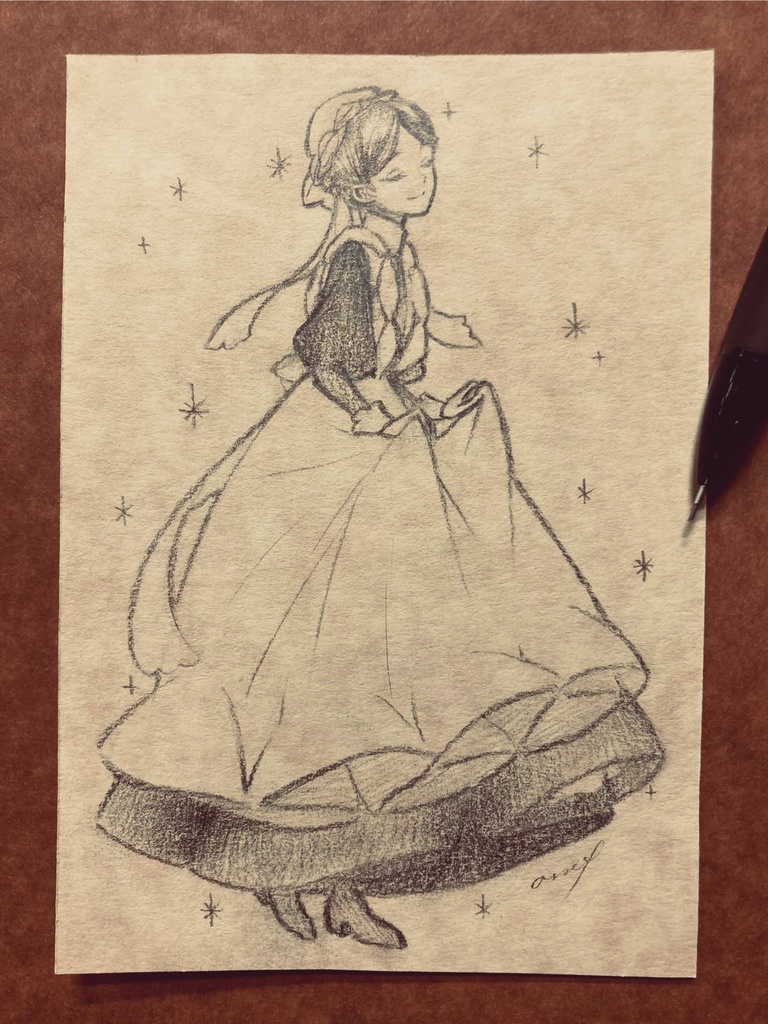 【創作】ドローイング原画メイドⅠ