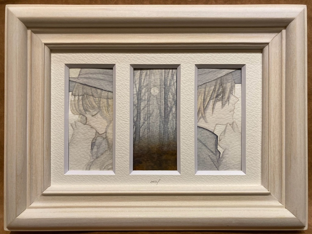  【創作】autumn (新作額装水彩原画) 