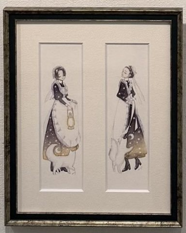  【創作】maids (新作額装水彩原画) 