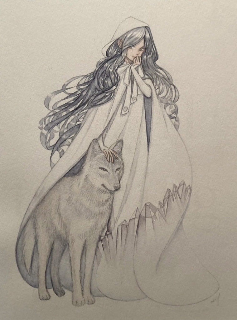 【創作】輝石（水彩原画）