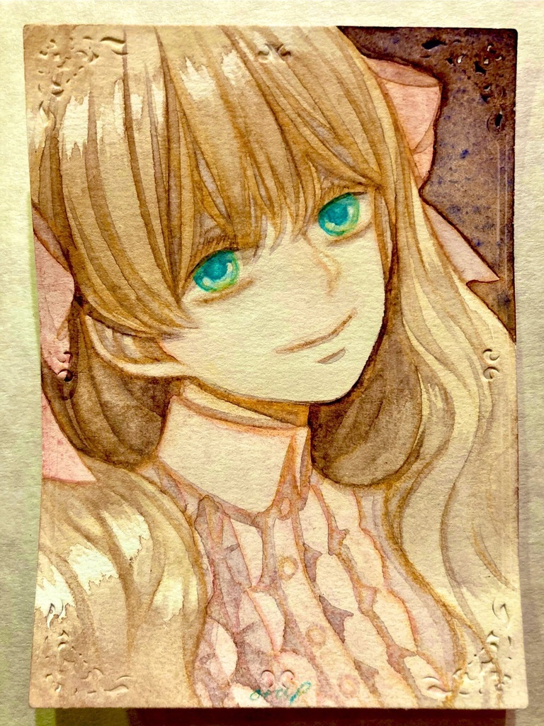 【創作】お嬢様（水彩原画） 