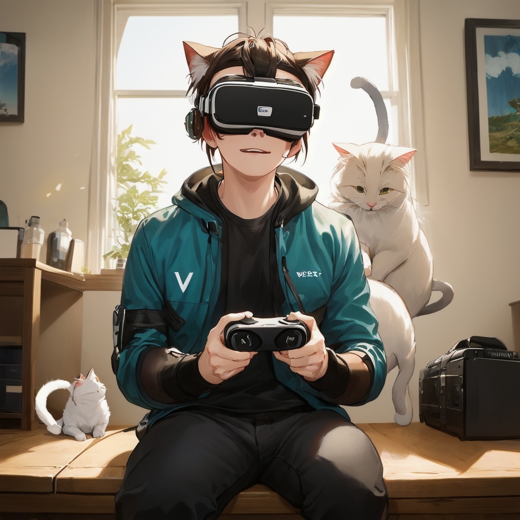 猫とVR Tシャツ