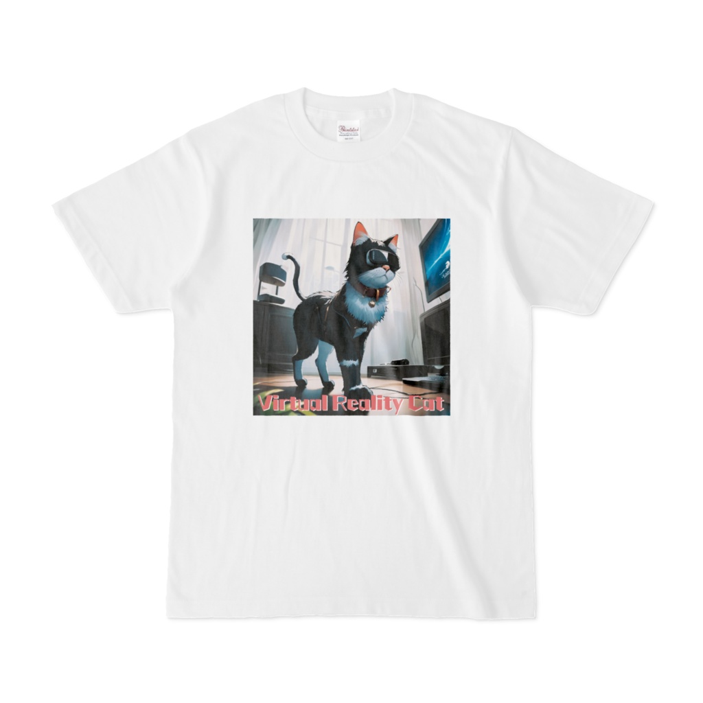 Virtual reality cat Tシャツ