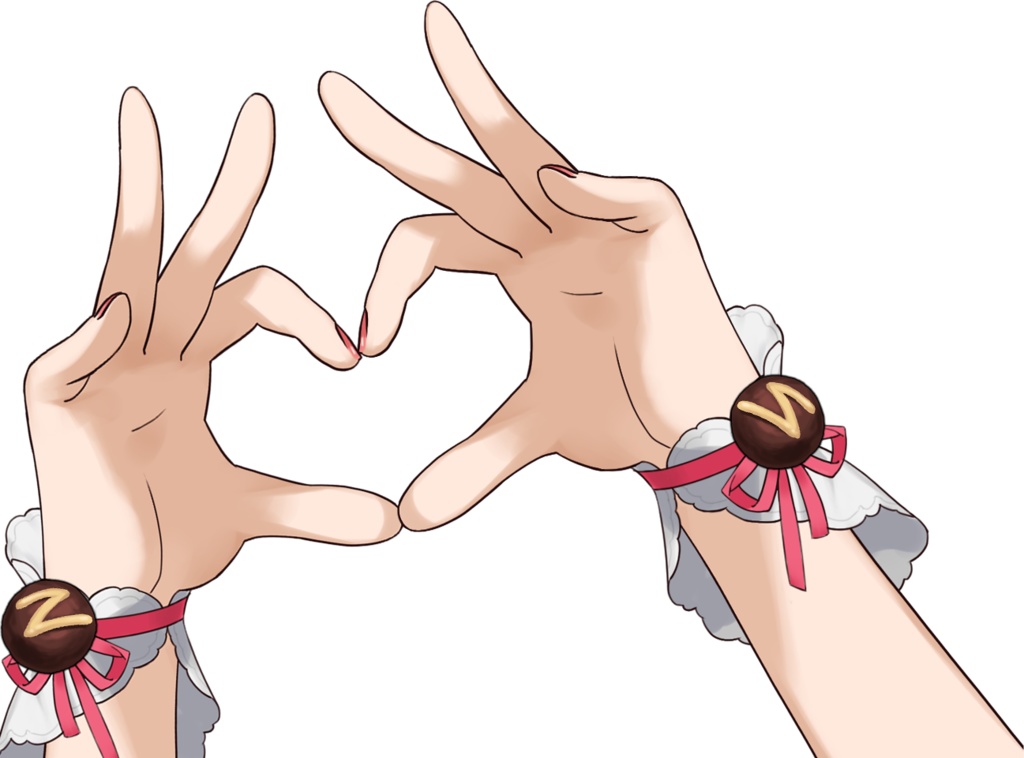 【フリー素材】ハートの手、小物、背景(バレンタイン)