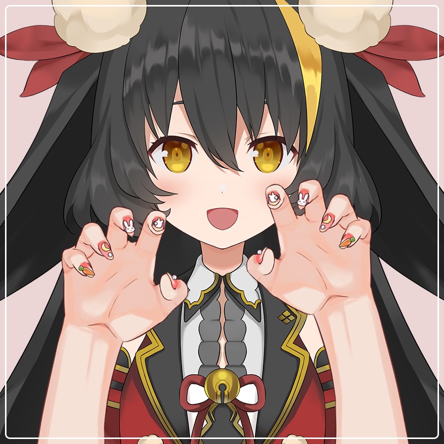 【手の素材】がおーポーズ（ネイル7種x9色）