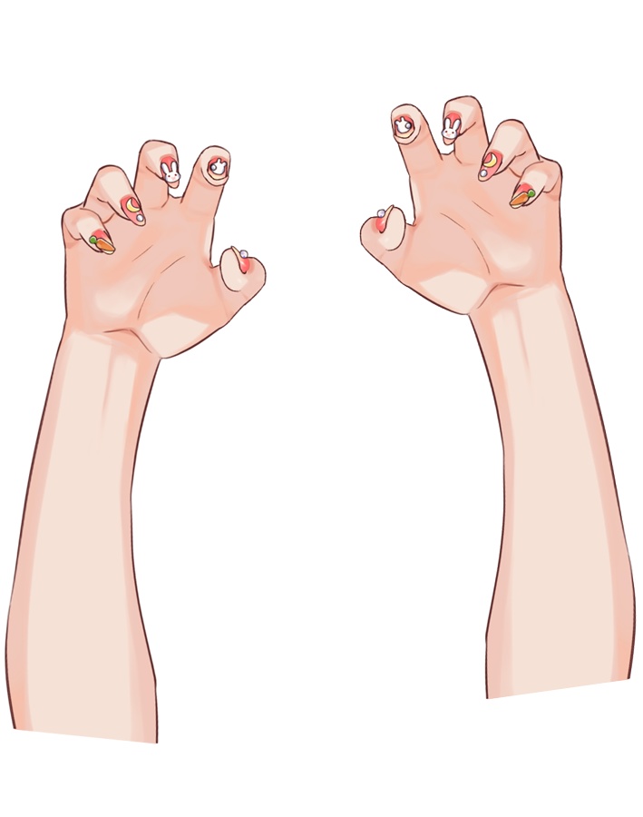 【手の素材】がおーポーズ(ネイル7種x9色)