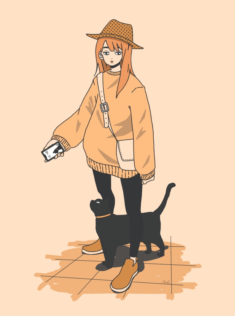 キャンバス「懐く」