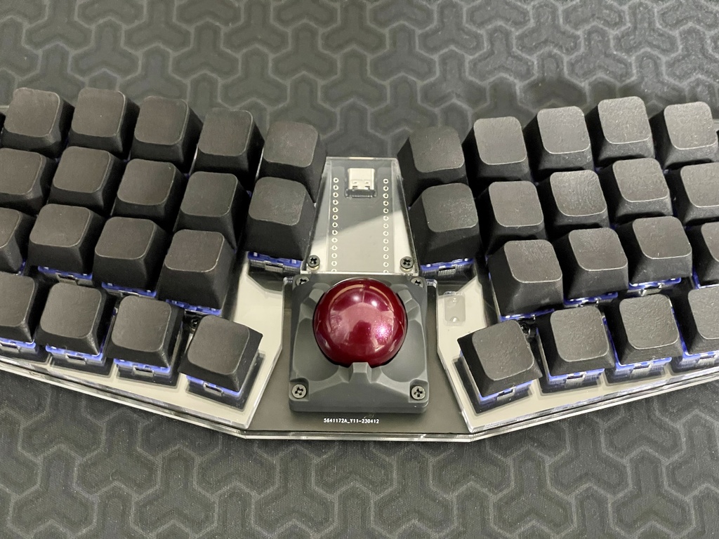 自作キーボード mtk64e完成品 トラックボール エンコーダー 親指 ...