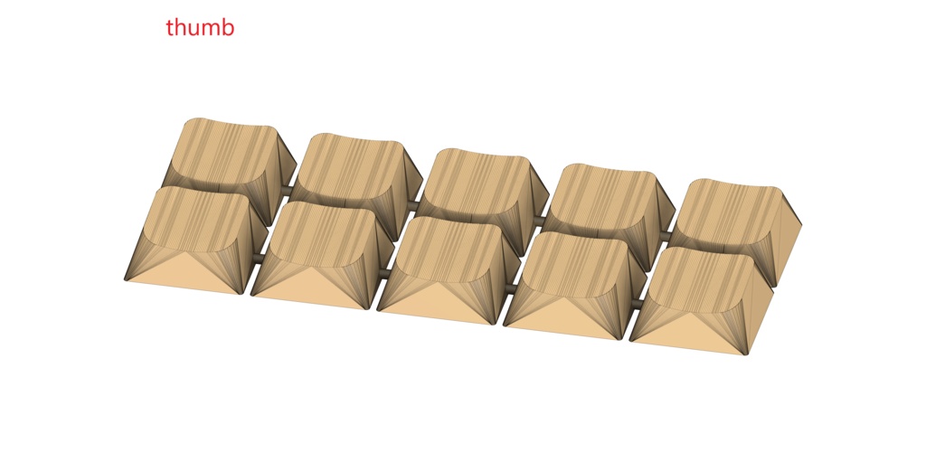 エルゴ風キーキャップ3Dモデルデータ mapocaps / 3D data of ergo style keycap