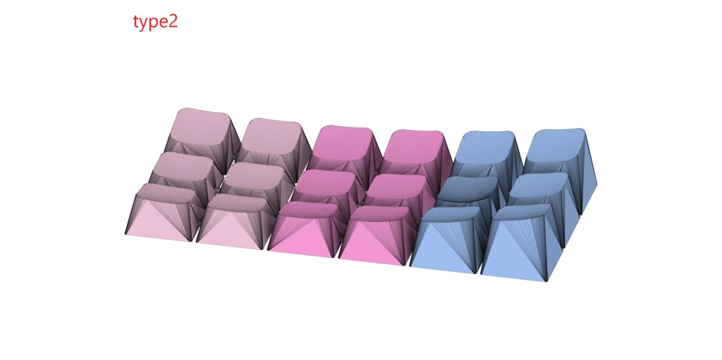 エルゴ風キーキャップ3Dモデルデータ mapocaps / 3D data of ergo style keycap