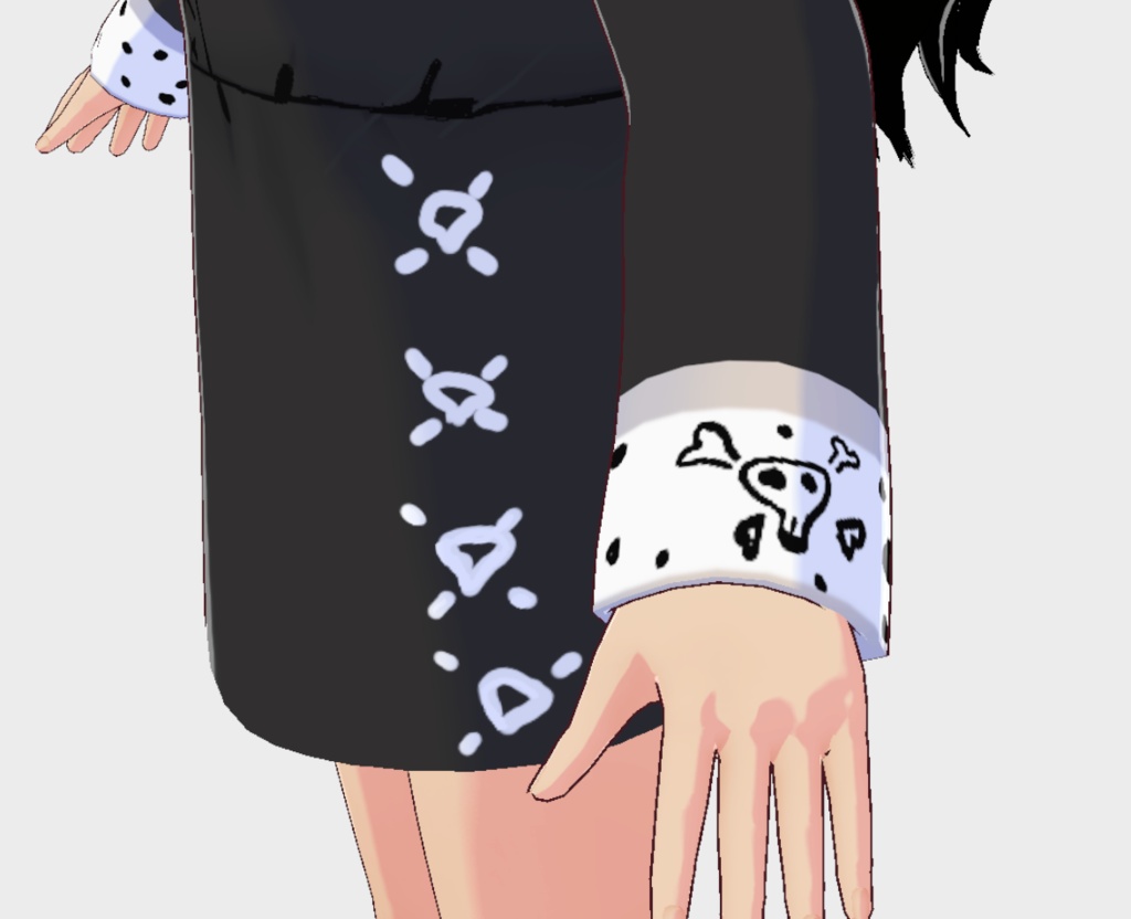 【VRoid用】Kawaii Gothic ミニドレス(黒)