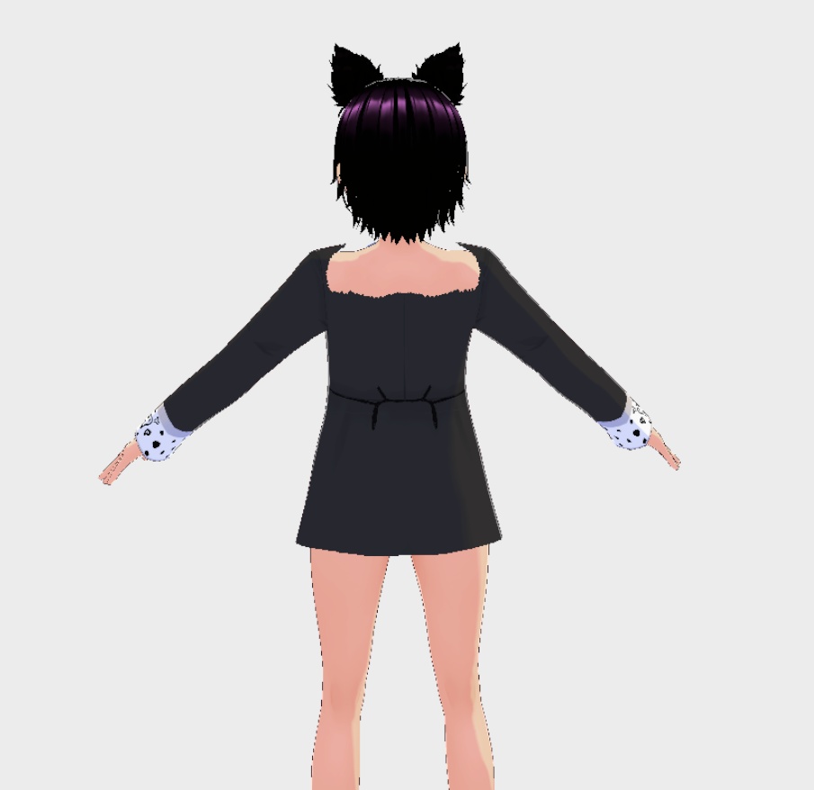 【VRoid用】Kawaii Gothic ミニドレス(黒)