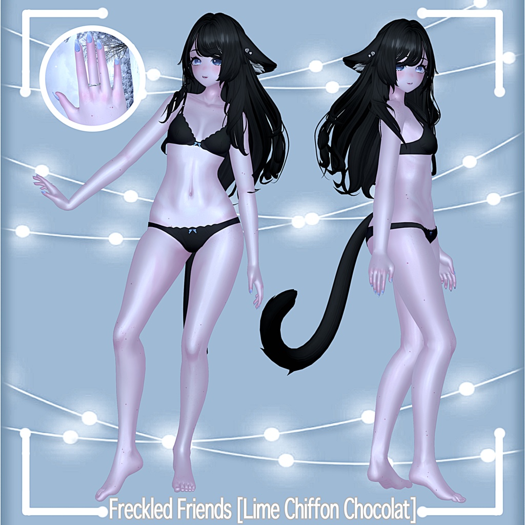 [K'C] ~ Freckled Friends Skin Texture + Material🎁✨ [Lime - Chiffon - Chocolat Only]