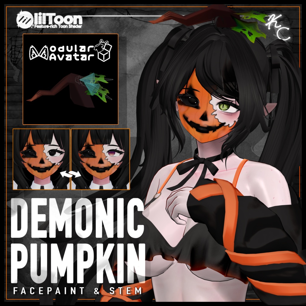 [K'C] ~ Demonic Pumpkin Facepaint & Stem [DPFP&S] + Blendshape 🎃✨ [MILLTINA Only]