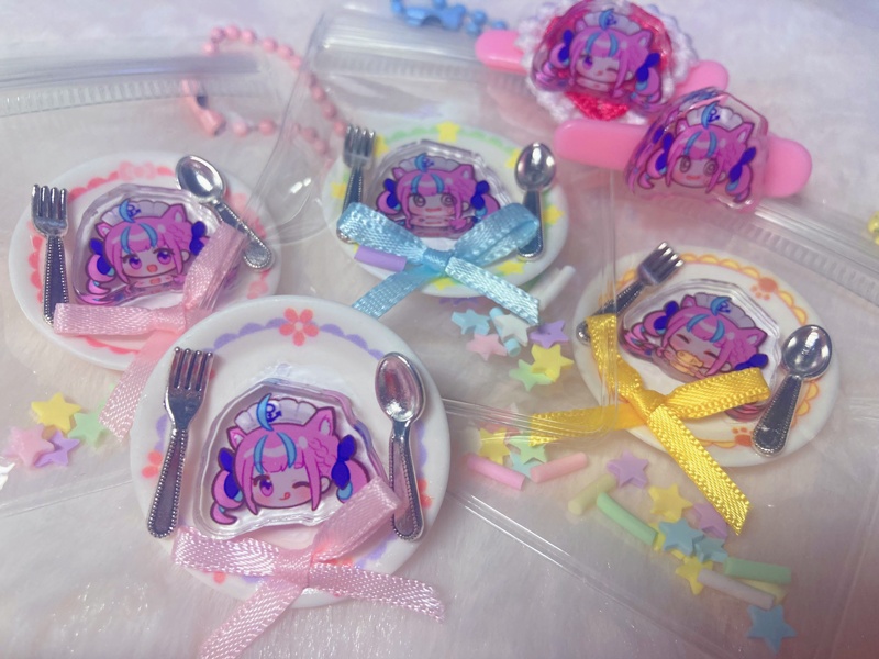 【無料特典】手作り あくたんキーホルダー/ヘアクリップ