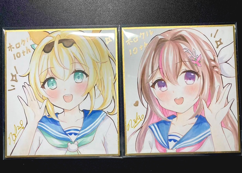【ミニ色紙原画】あずいろ