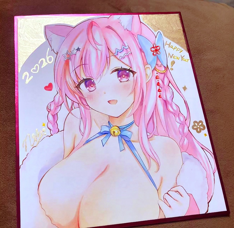 【逆オークション】あけおめ2026 直筆色紙(中サイズ)＊おまけ付き