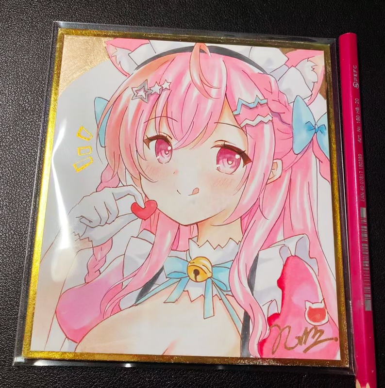 【直筆色紙】さくにゃん②（おまけ付き）