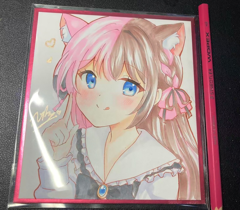 【期間限定セール】【直筆色紙】ひにゃーの