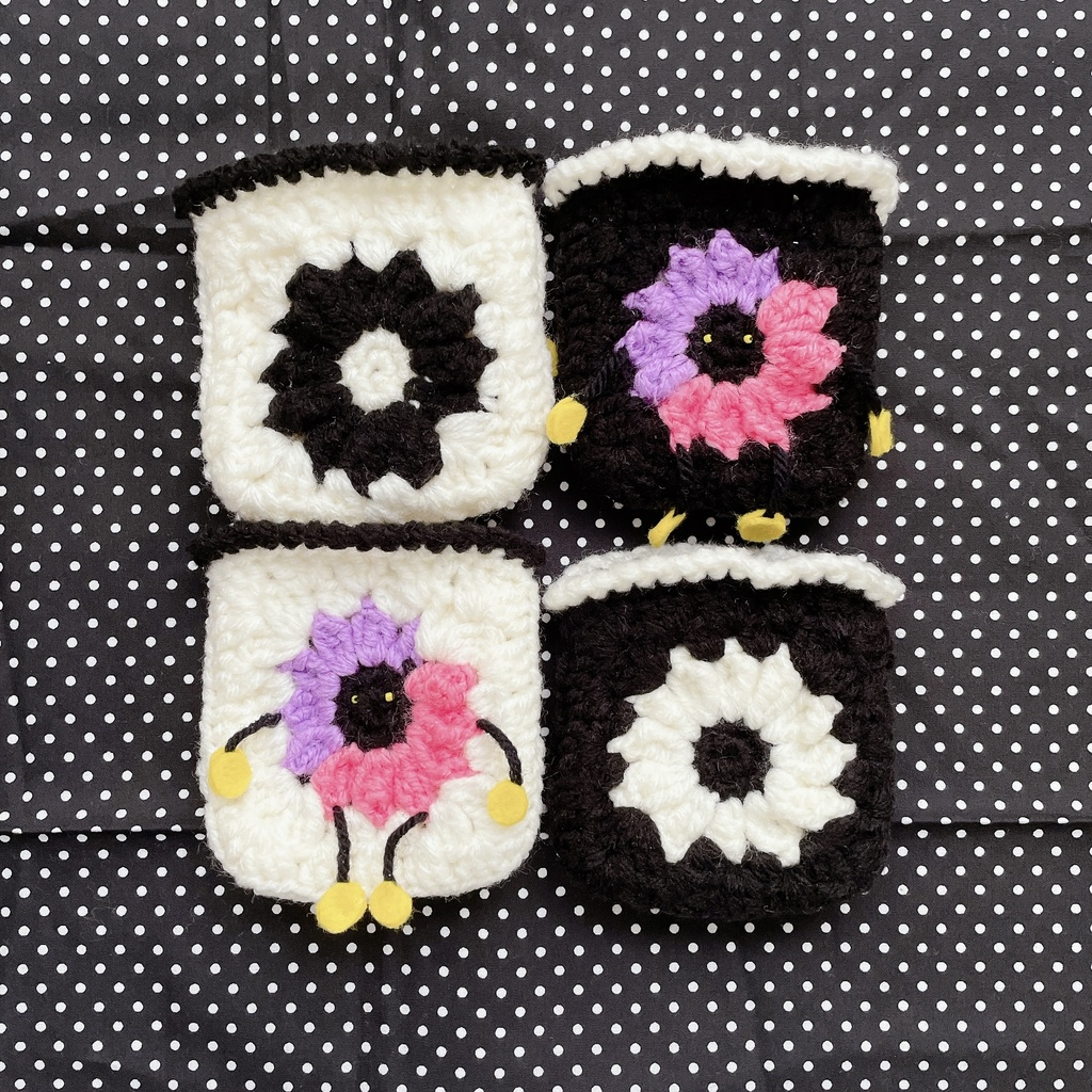 フワクル小物入れ【アイボリー/ブラック】